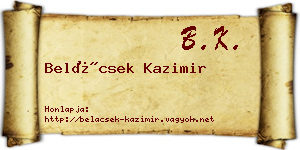 Belácsek Kazimir névjegykártya
